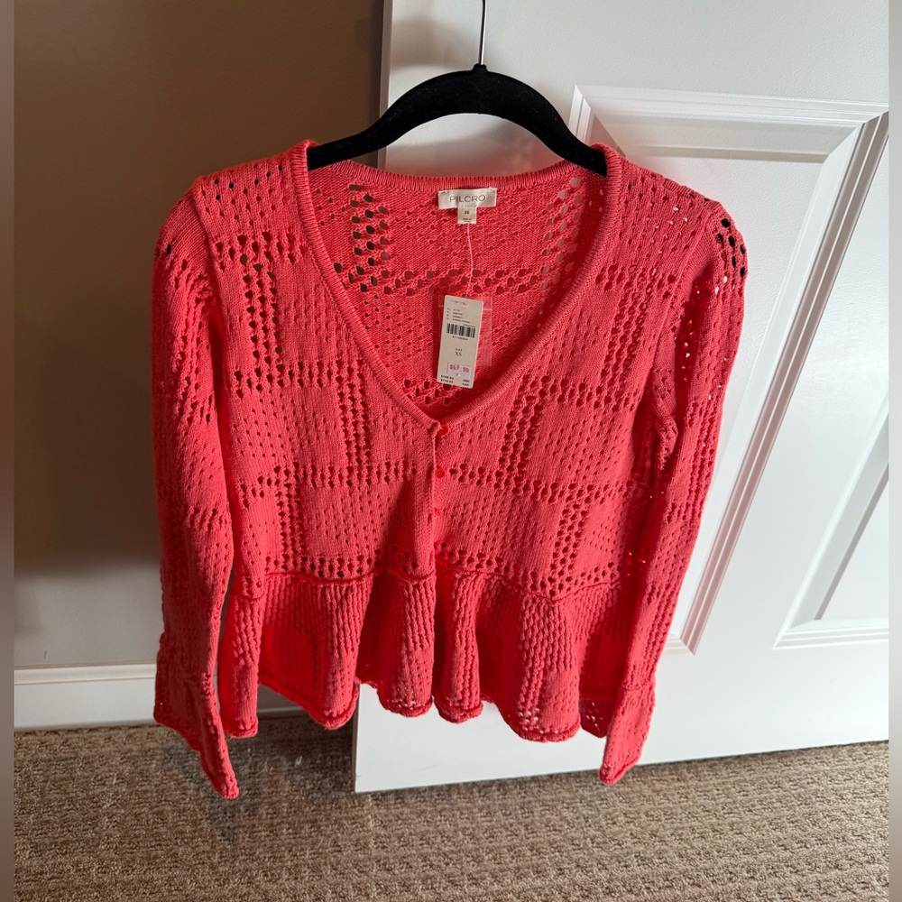 Pilcro Pointelle Babydoll Sweater